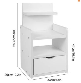 Mesa auxiliar noche mesita madera nueva blanca 