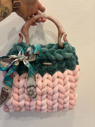 Borsa Chunky Verde e Rosa