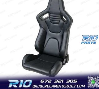 ASIENTO BAQUET UNIVERSAL CUERO NEGRO LOOK EVO