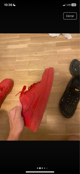 Nike Air Force 1 Rojas Desgastadas Originales