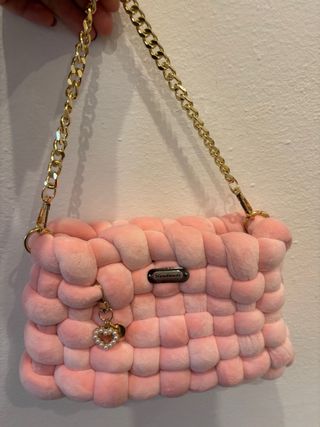 Borsa a tracolla rosa chunky