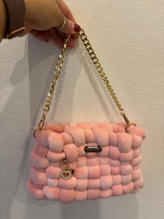 Borsa a tracolla rosa chunky