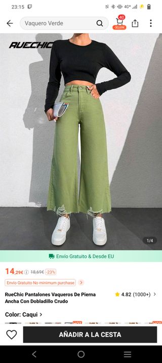 Pantalón verde Shein roto