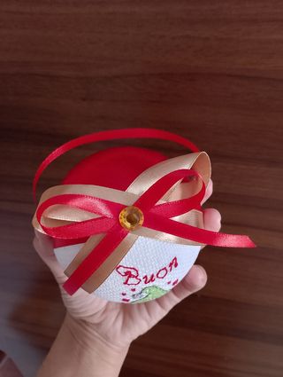 Pallina di Natale con Gnomo e Scritta Buon Natale