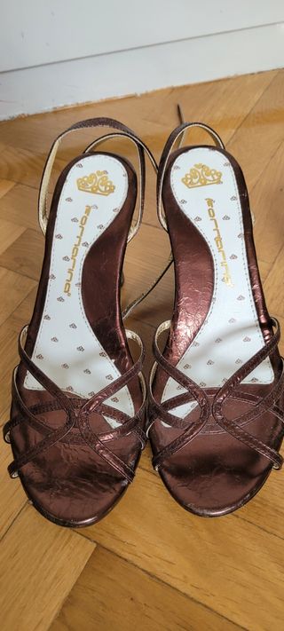 Sandalias Fornarina Marrón y Dorado Mujer