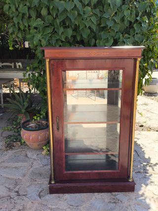 Mueble Vitrina Vintage Cristal Madera