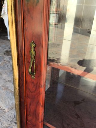 Mueble Vitrina Vintage Cristal Madera