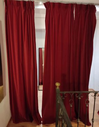 Cortinas de terciopelo rojo - 4 unidades