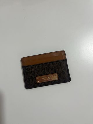 Tarjetero Michael Kors Marrón y Dorado