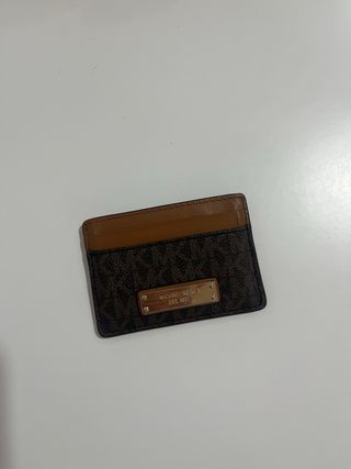 Tarjetero Michael Kors Marrón y Dorado