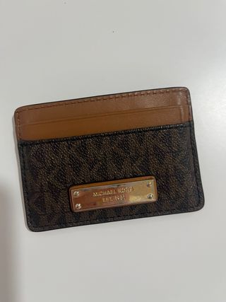 Tarjetero Michael Kors Marrón y Dorado