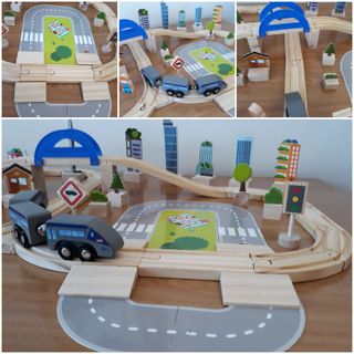 Tren de madera 90 piezas