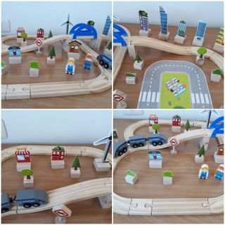 Tren de madera 90 piezas