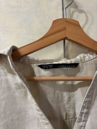 Camisa Zara Lino Beige