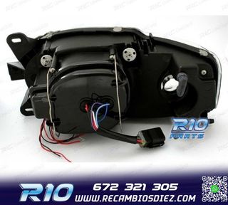 FAROS PARA FORD ESCORT 95-00 OJOS ANGEL FONDO CROMO