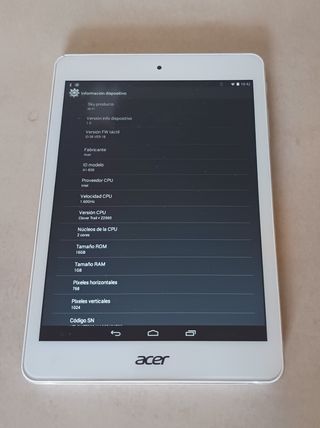 Tablet Acer Blanca