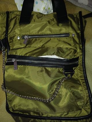 Bolso Mochila Verde Kaki