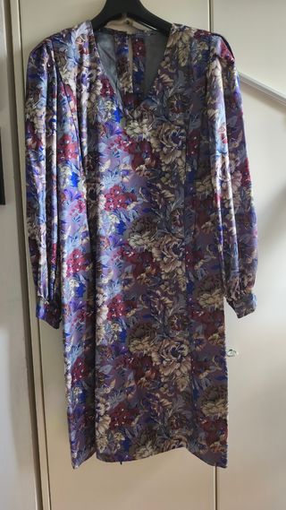 Vestito seta floreale fatto a mano