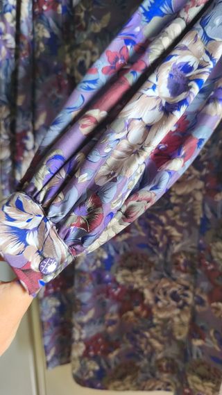 Vestito seta floreale fatto a mano