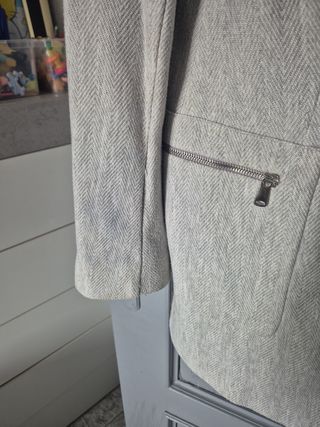 Abrigo Zara Basic Gris Talla L