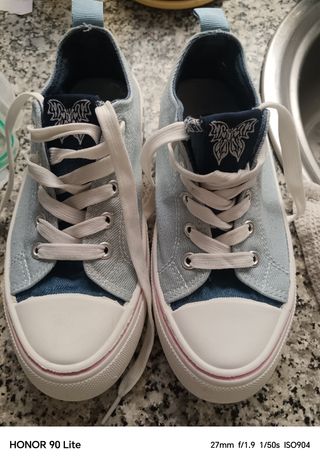 Lonetas tipo Converse vaqueras con brillos n.36