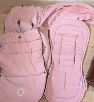 Lote Bugaboo: Saco, Colchoneta y Capota Rosa