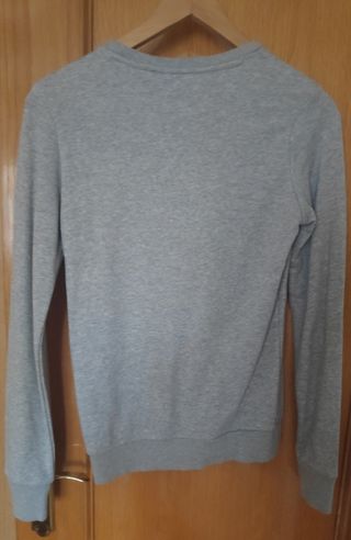 Sudadera Adidas gris niña con logo rosa,