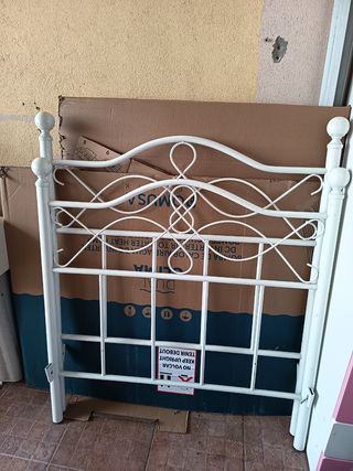 Cabecero y pie de cama forja blanca 90cm