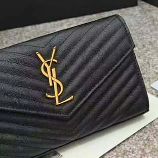 Bolso YSL Monogram Negro Cadena Dorada