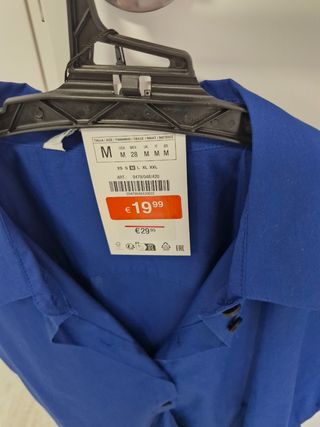 Camisa de manga corta con lazada talla m