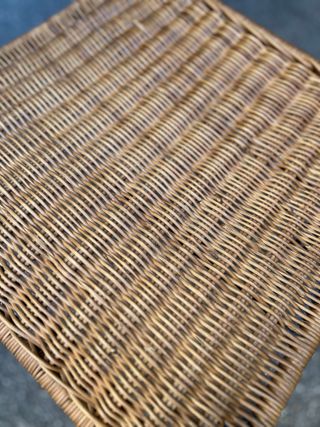 Sedia Vintage in Ferro Battuto Rattan Intrecciato
