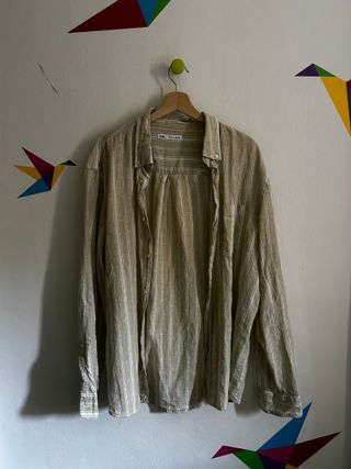 Camisa ZARA Lino Rayas Beige