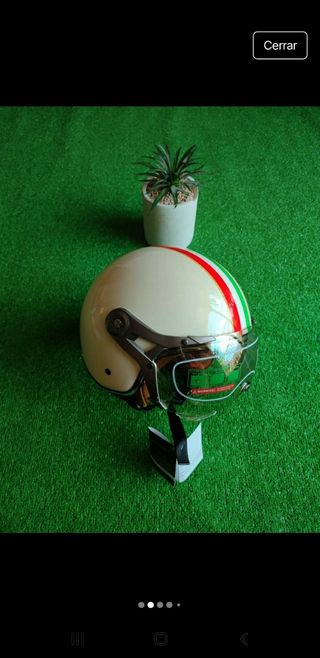 Casco Moto Retro Talla L Tricolor Unisex