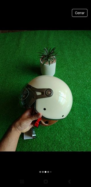 Casco Moto Retro Talla L Tricolor Unisex