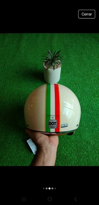 Casco Moto Retro Talla L Tricolor Unisex
