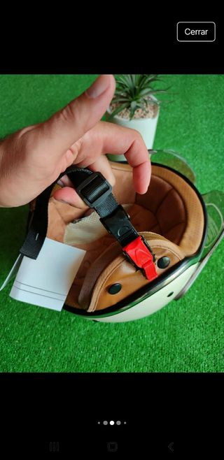 Casco Moto Retro Talla L Tricolor Unisex