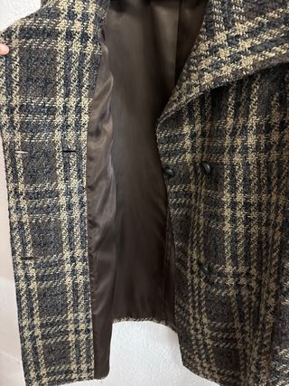 Abrigo cruzado Punto Roma cuadros