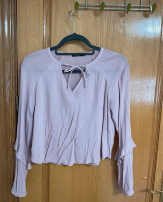 Blusa rosa manga larga