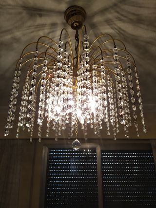 Lámpara de techo de cristal y metal