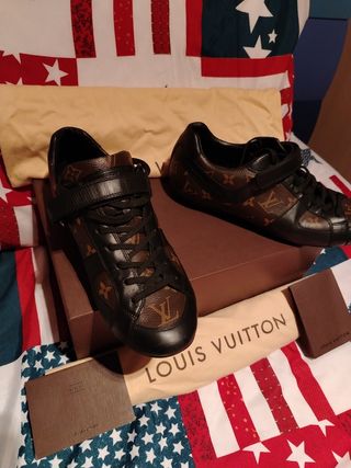 Louis Vuitton Scarpe Uomo EU43 Marrone Nero Pelle