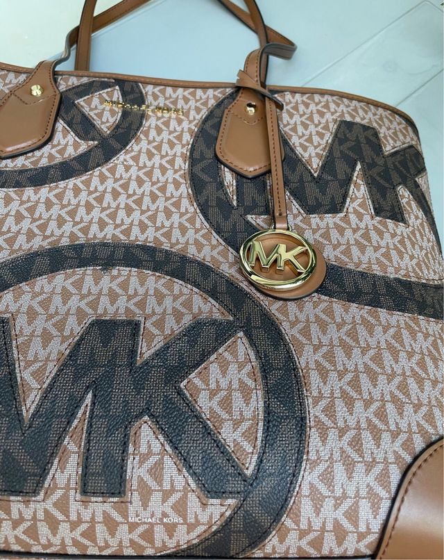 Bolso Michael Kors Shopper Marrón y Beige
