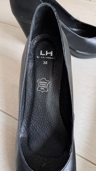 Zapatos LH by LA HALLE piel tacón negro T38 