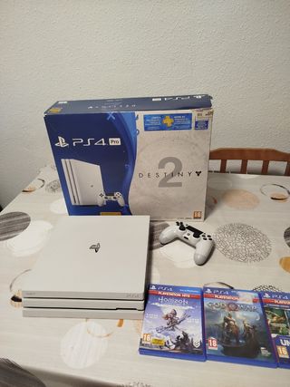 Ps4 Pro Blanca Edición Limitada + Juegos