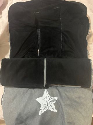 Saco para carrito de bebé gris con estrella