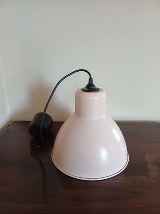 Lampadario industriale a campana rosa