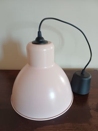 Lampadario industriale a campana rosa