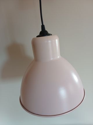 Lampadario industriale a campana rosa