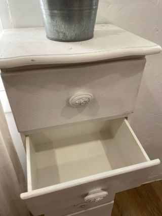 Cómoda blanca 6 cajones estrecha alargada