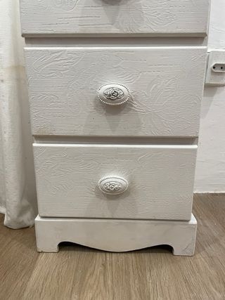 Cómoda blanca 6 cajones estrecha alargada