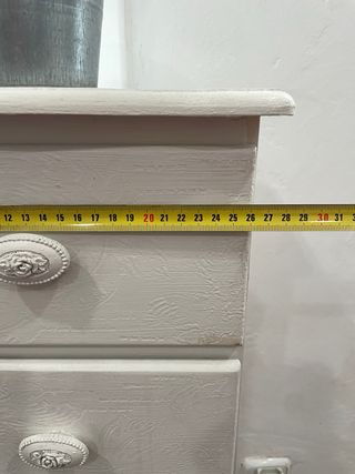 Cómoda blanca 6 cajones estrecha alargada